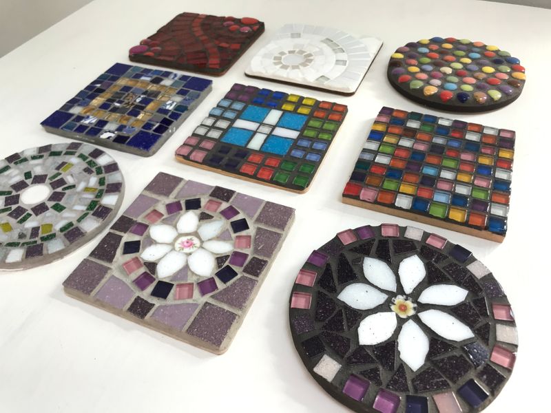 mosaic coasters workshop examples