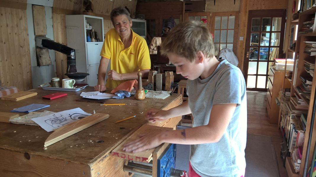 Young woodcarver