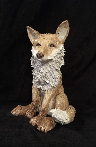 Latest addition. Fox glazed in pale manganese oxide