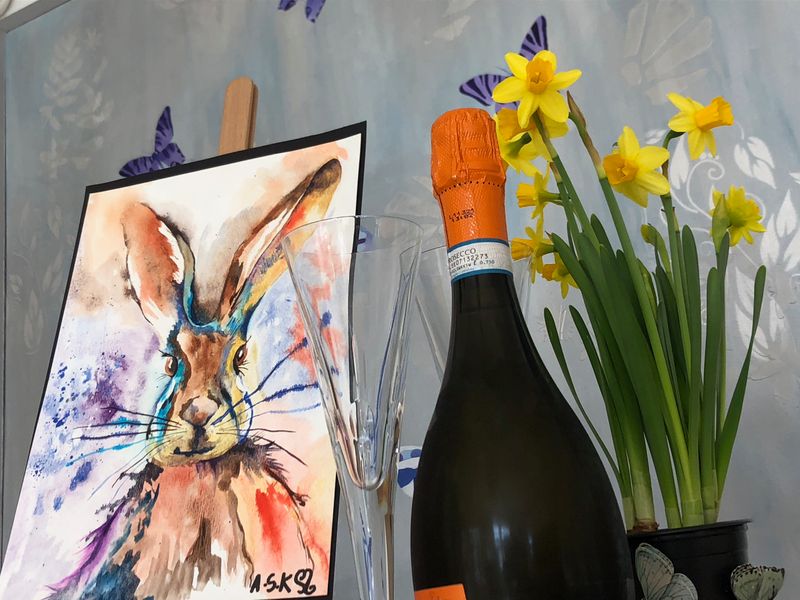 Paint a Watercolour Hare, Sip Prosecco & eat  Chocolate