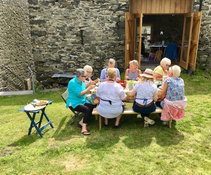 Pic-nic out in the sun at Cowshed Creative