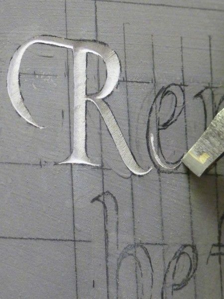 Carving an Inscription in Yorkshire at The Northern Sculpture Centre