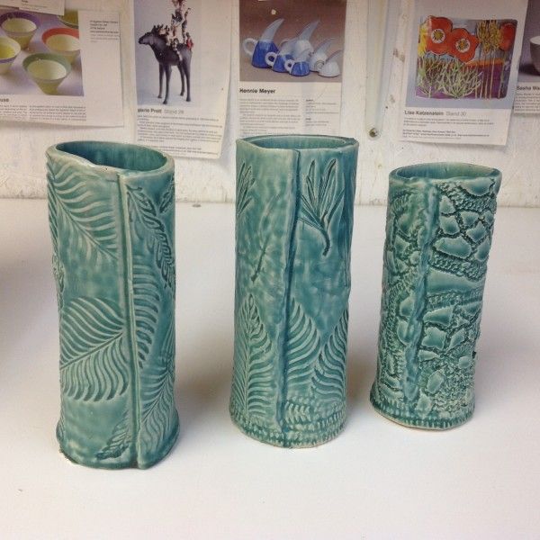 Slab built vessels made on pottery taster course Bournemouth