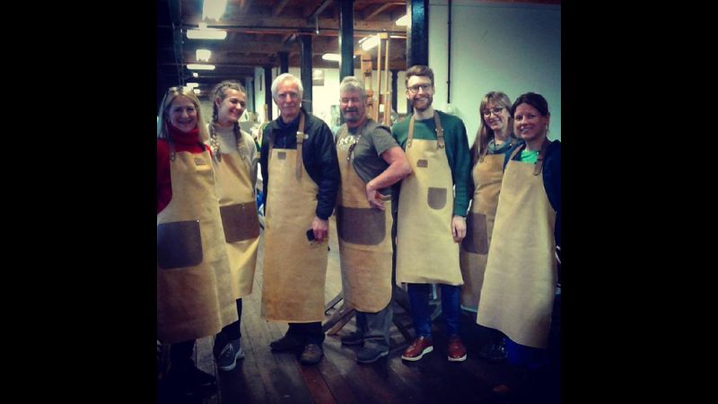 Leather Apron workshop at Creative with Nature Todmorden West Yorkshire