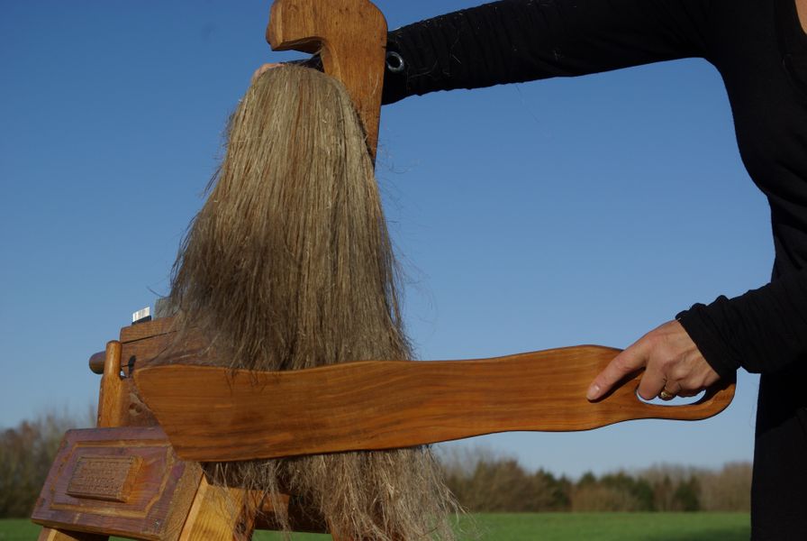 Scutching flax fibre