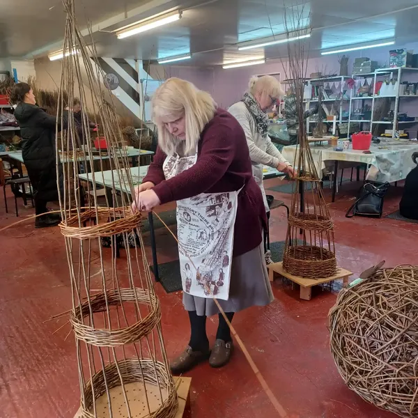 willow obelisk in the making.