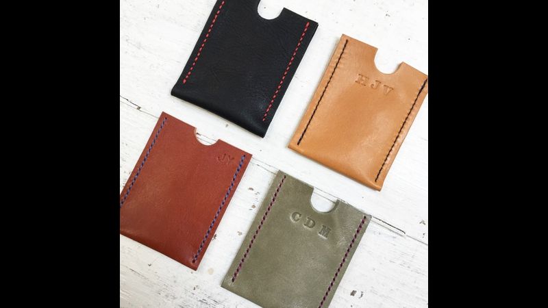 4 embossed card cases