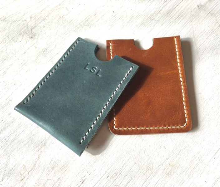 hand stitched and embossed leather card holders