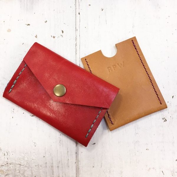 Red purse & mustard card case