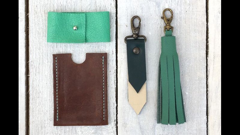 Card holder, cuff, and two types of key ring