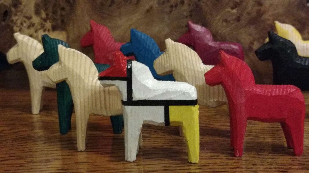 Mondrian inspired dala horse