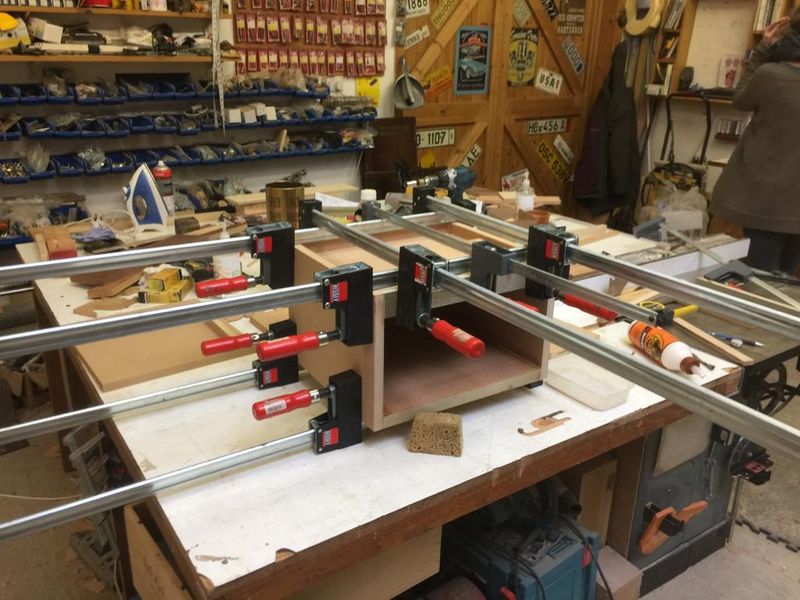 making the footstool, furniture making, surrey