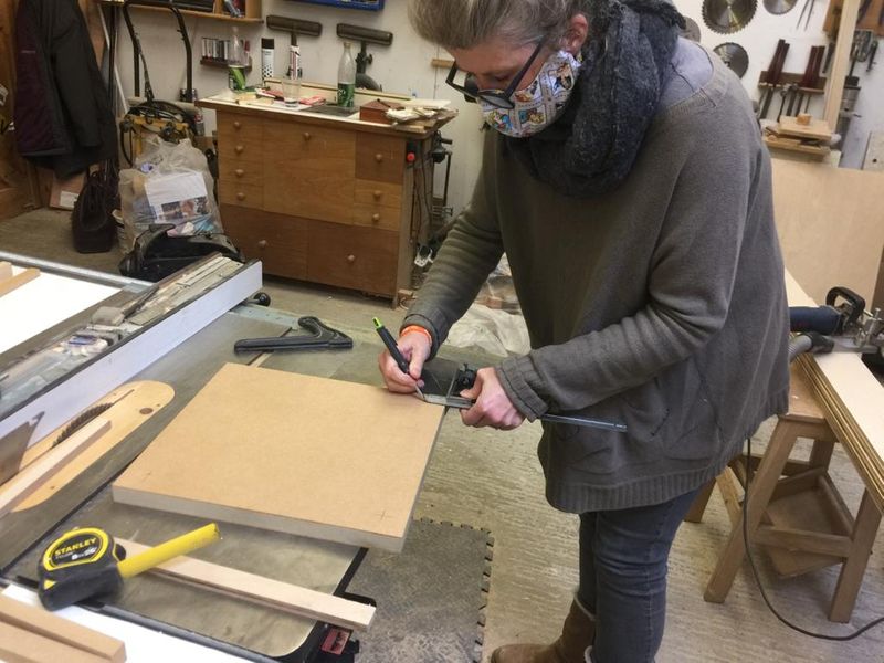 making the footstool, furniture making, surrey