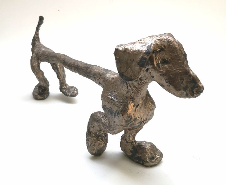 Bronzed dachshund by student.