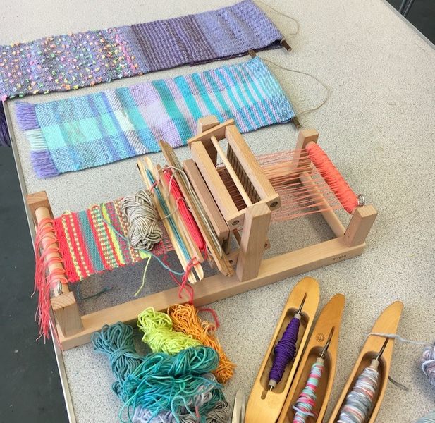 Weaving on little looms