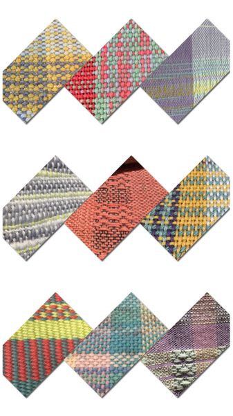A selection of loom woven cloth patterns