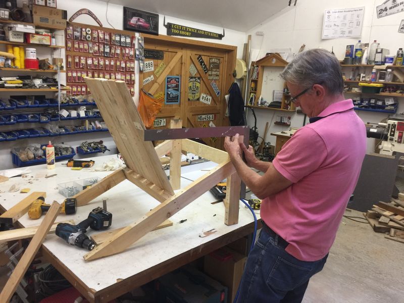 Deckchair woodwork course, workshop, Surrey, West Byfleet