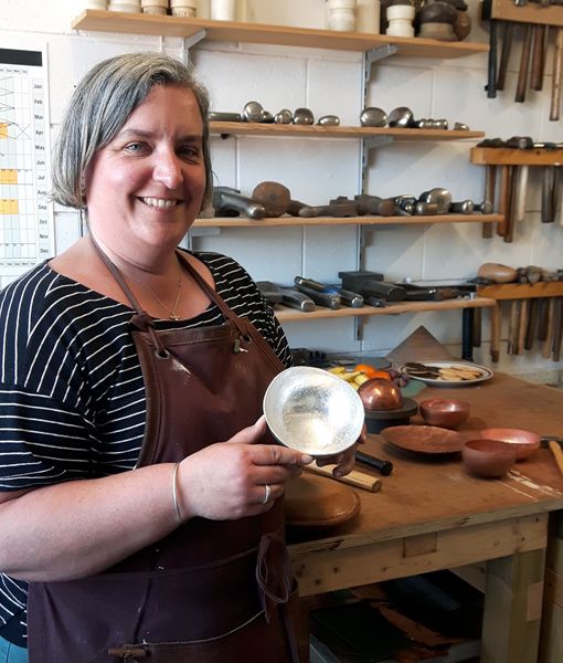 Rachel with her finished bowl.