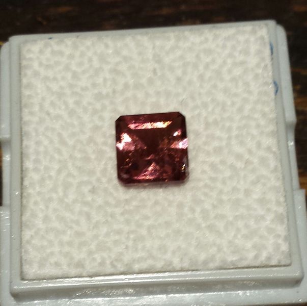 Pink tourmaline step cut square facet