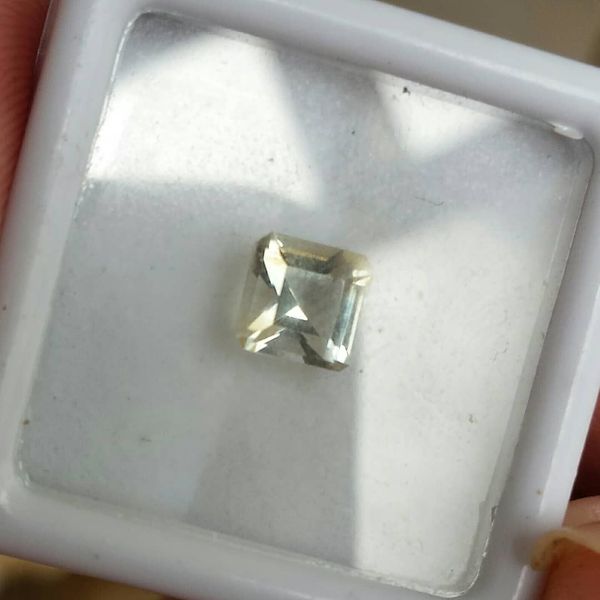 Citrine step cut square faceted by one of my students :)