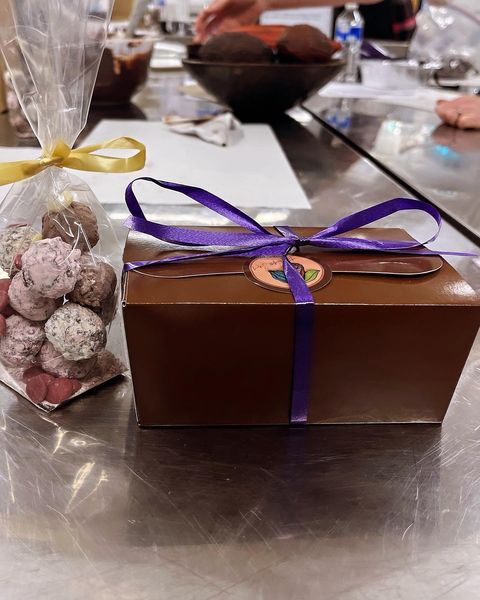 Boxed chocolates made on the workshop
