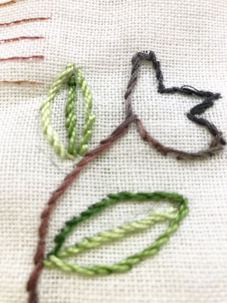 Stem stitched flower sample 