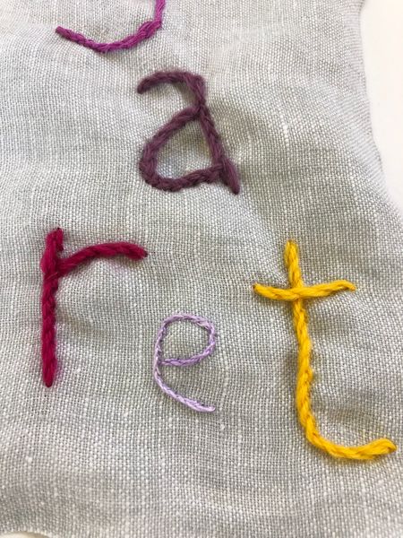 Hand embroidered letters 