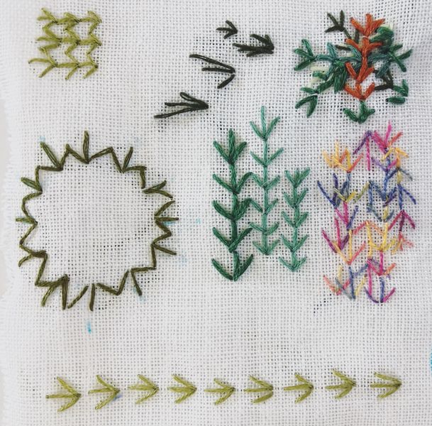 Fern stitch sampler 