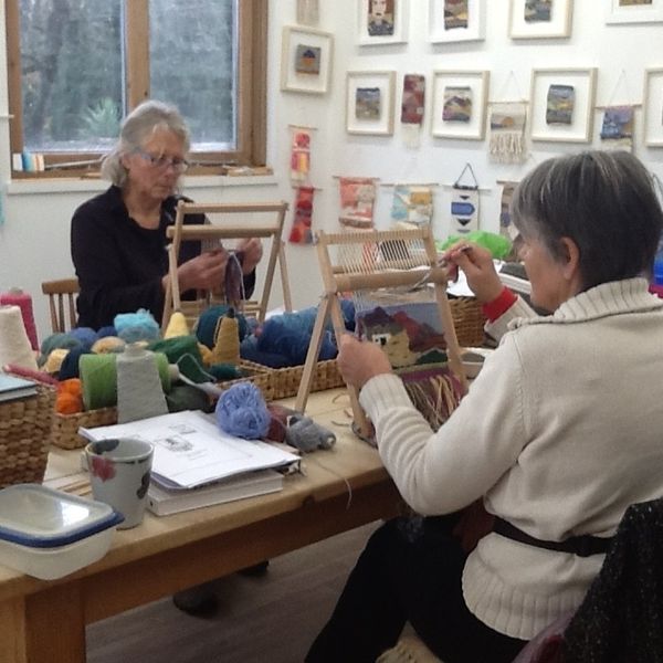 Tap Into Tapestry students weaving