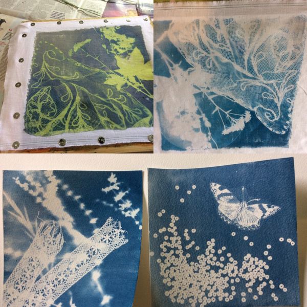 Different stages of sun printing