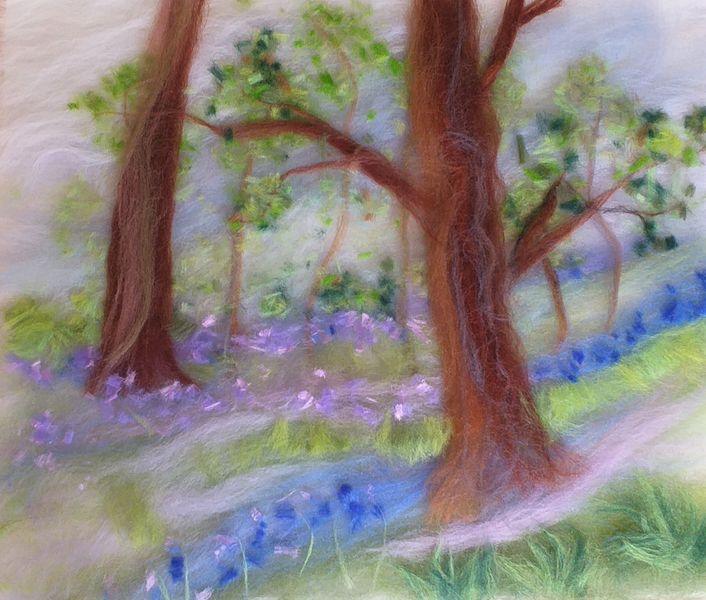 Wool painting created by a student at wool painting art course in Worcestershire