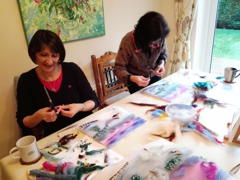 Students at Magic Wool Art and Craft Studio in Kidderminster