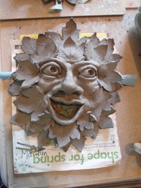 Finished Green man before firing