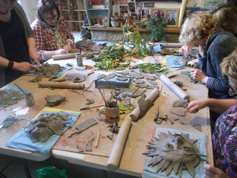 Very busy creating Green men in Trawden, Lancashire