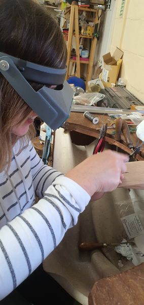 Nicola Hard at work making Silver Ring in Suffolk