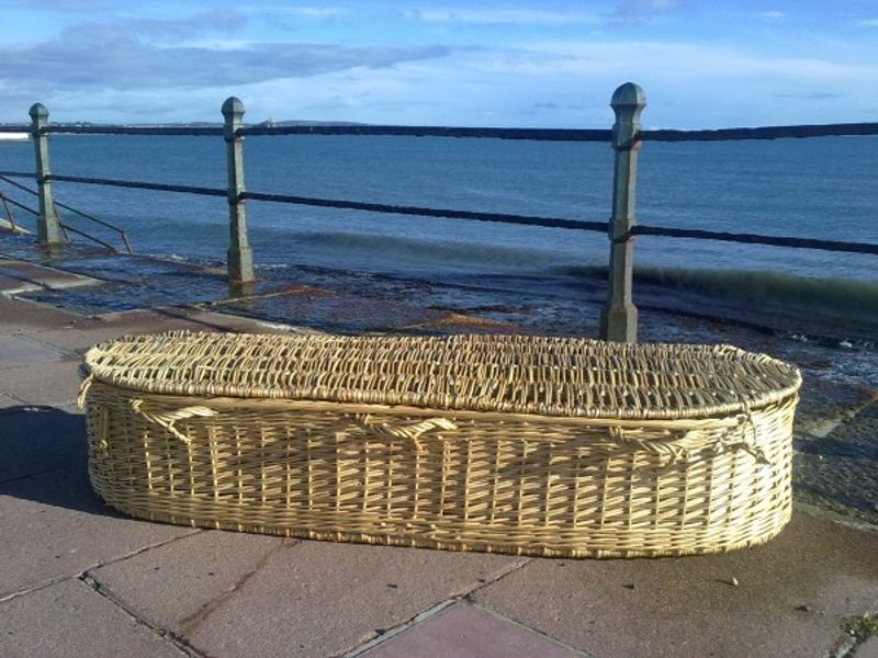 Coffin by the sea