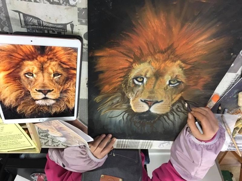 Artistic children thrive when using pastels