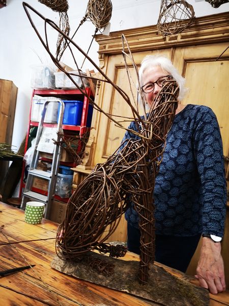 student with willow hare