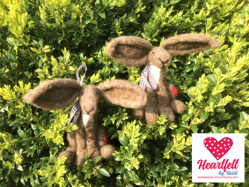 Hares Needle Felting Workshop craft class online somerset