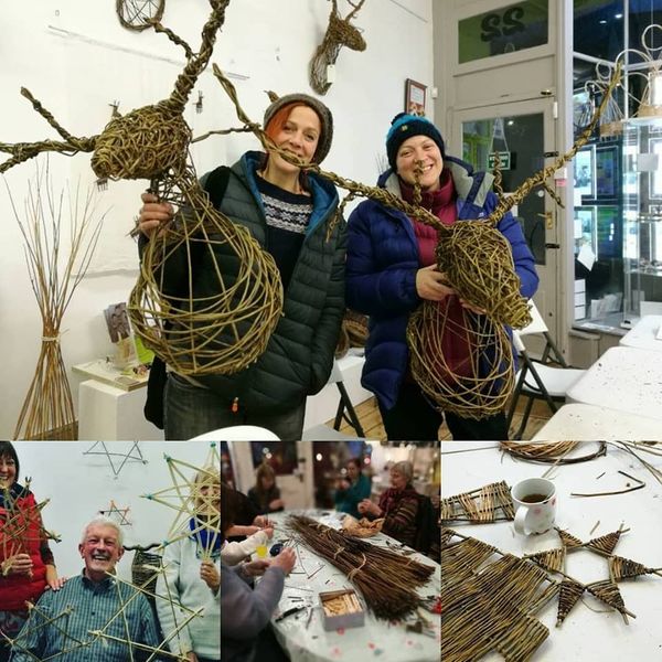 Christmas Willow Weaving courses at Creative with Nature Todmorden West Yorkshire