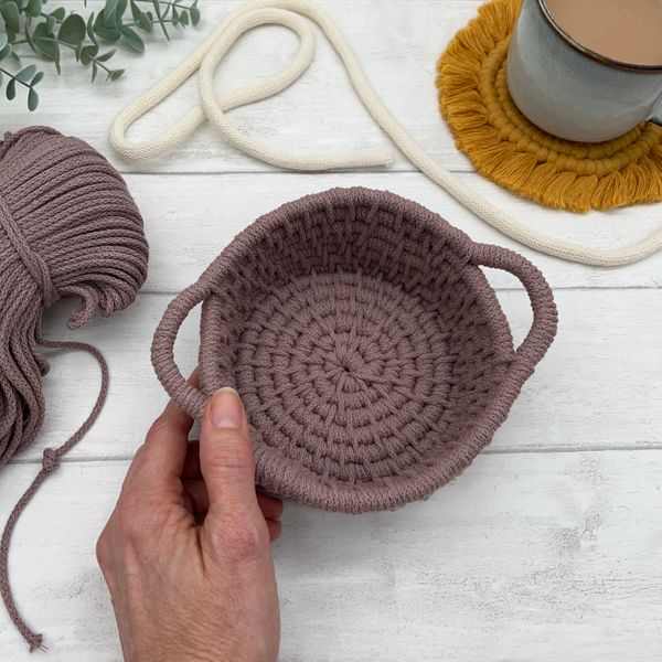 A small basket with two handles