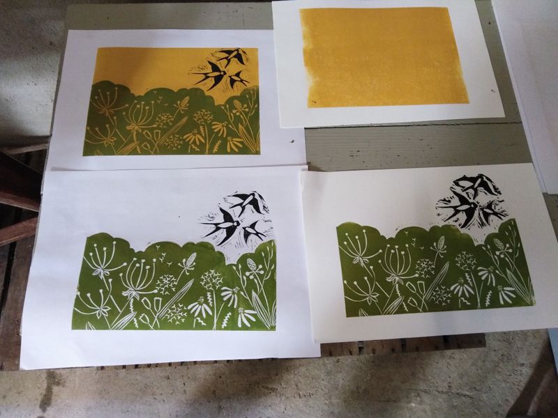 Lino cut work by student