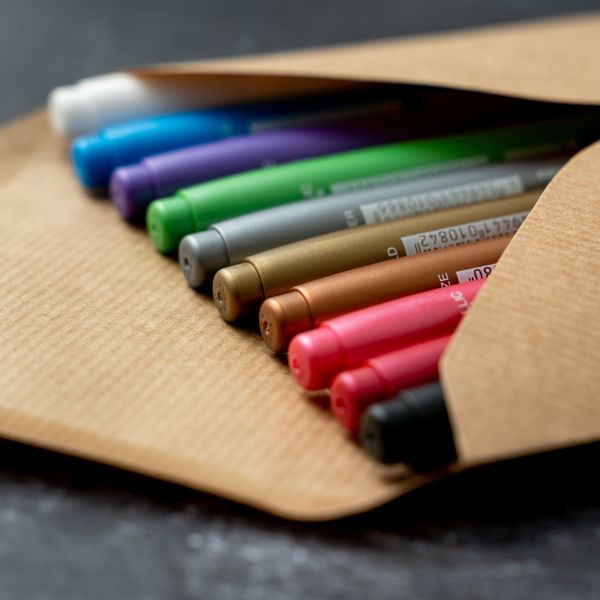 Brush Lettering Kit - modern metallic pens set