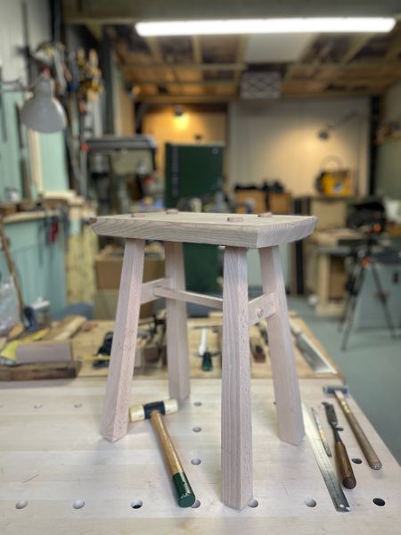 The stool in the workshop