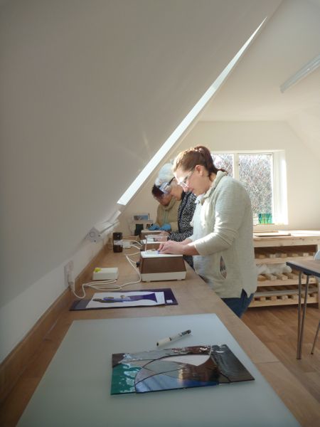 In our new glass studio there's plenty of space and equipment. Come and enjoy Chilham!
