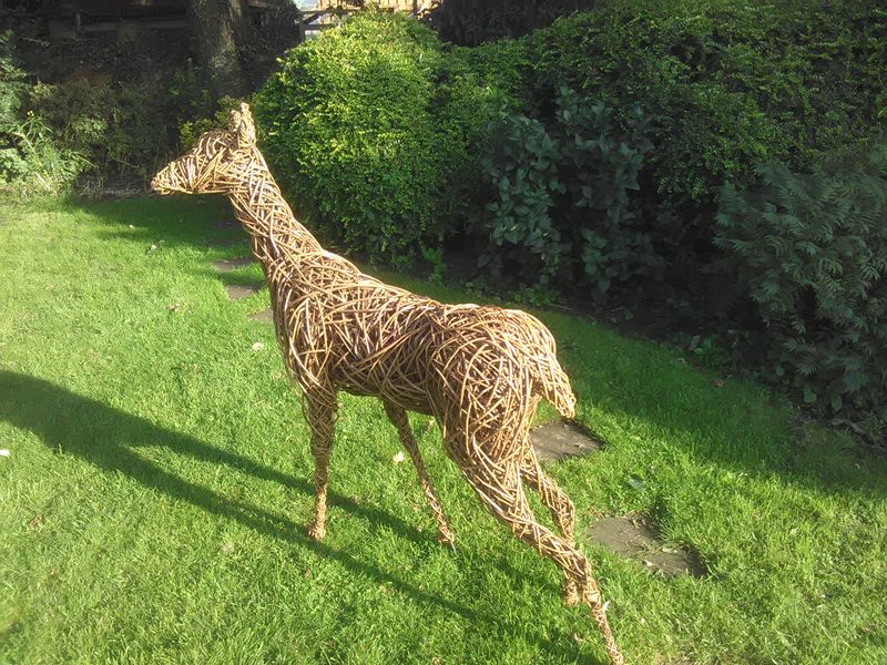 Willow deer sculpture
