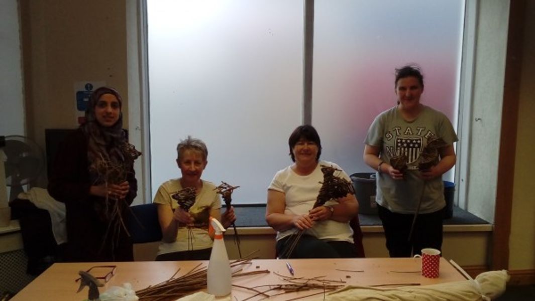 Willow bird feeder workshop at Accrington Womens Centre