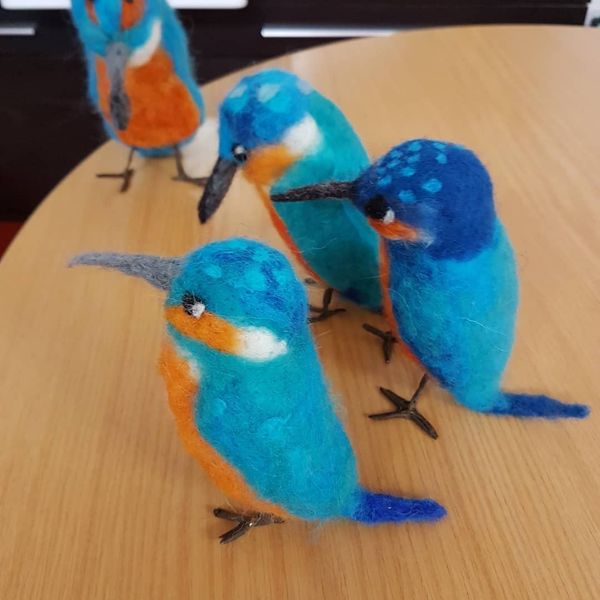 Beautiful kingfishers made in a Strod workshop.