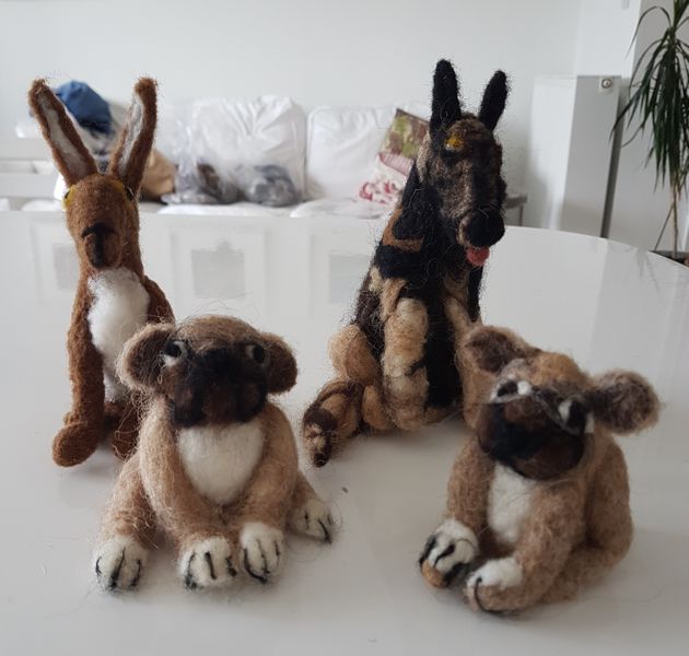 Clients felted their own dogs.