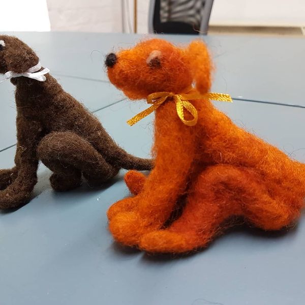 Cute dogs made by students.